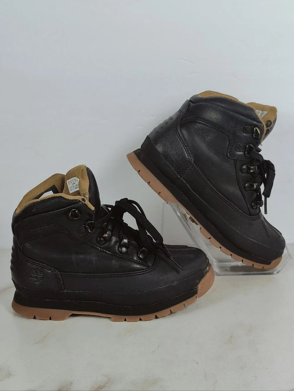 Timberland Toddler Kids Euro Hiker Shell Toe Boots, Black, Sz 13.5